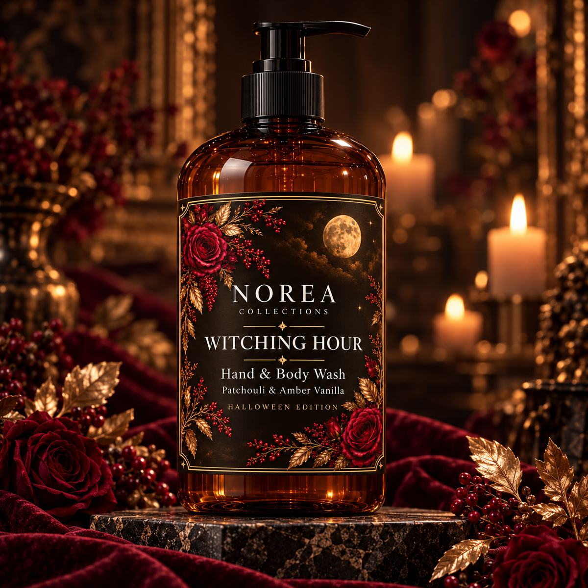 Hand & Body Wash, Patchouli & Amber Vanilla - Halloween edition
